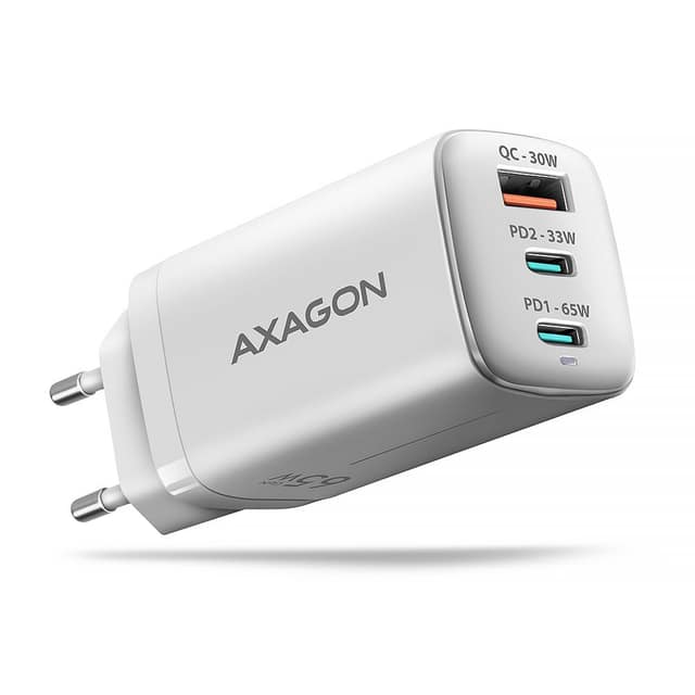 ΦΟΡΤΙΣΤΗΣ ΤΟΙΧΟΥ USB 65W/GAN 3ΘΥΡΩΝ ACU-DPQ65W AXAGON