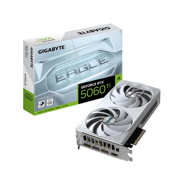 Κάρτα γραφικών GIGABYTE NVIDIA, GeForce RTX 5060 Ti, 2617 MHz, 16 GB, GDDR7, 128 bit, PCI Express x16 5.0, Ενεργό (N506TEAGLEOCICE-16GD1.0)