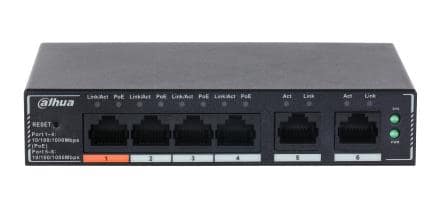 Switch DAHUA DH-SG4006P, Επίπεδο Switch L2, 6xRJ-45 θύρες, Τύπος Θυρών RJ-45 Gigabit Ethernet (10\/100\/1000)