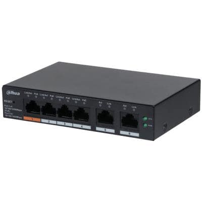 Switch DAHUA CS4006-4GT-60, Τύπος L2, Desktop\/βάθρο, PoE θύρες 4, 60 Watts (DH-CS4006-4GT-60)