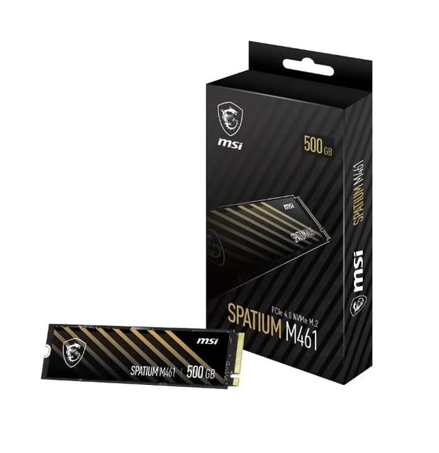 SSD MSI SPATIUM M461, 500 GB, M.2, PCI Express 4.0, NVMe Ναι, Ταχύτητα εγγραφής 1700 MB/s, Ταχύτητα ανάγνωσης 4700 MB/s, MTBF 1500000 h (S78-440K260-P83)