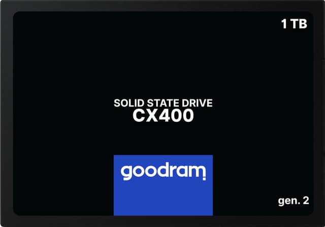 SSD GOODRAM CX400 GEN.2, 1TB, SATA, 3D TLC, Write speed 500 MBytes/sec, Read speed 550 MBytes/sec, 2,5", TBW 720 TB, MTBF 2000000 hours (SSDPR-CX400-01T-G2)