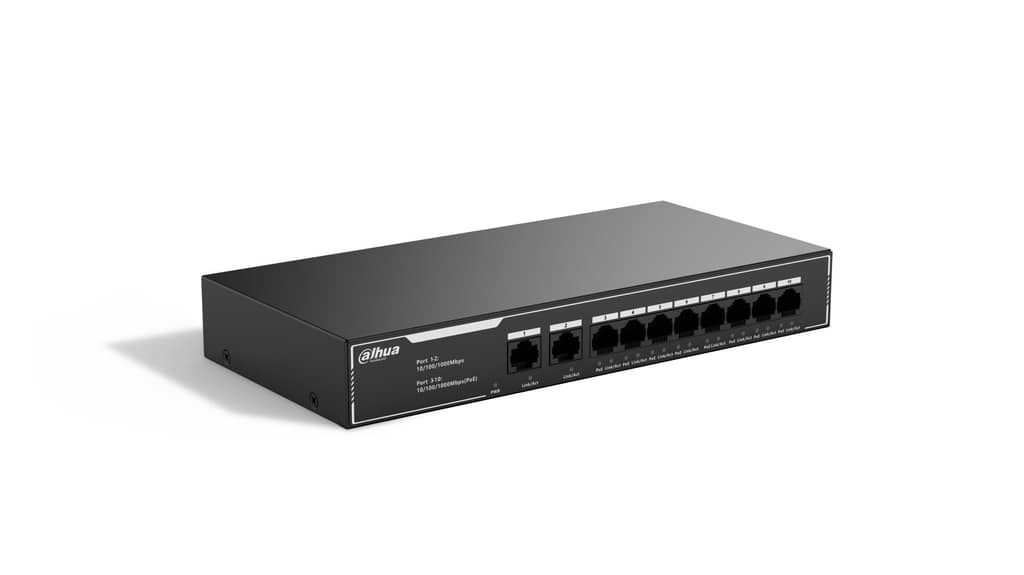 Switch DAHUA 10-Port Οικονομικός Gigabit PoE Switch με 8-Port PoE, Τύπος L2 (SG1010LP)