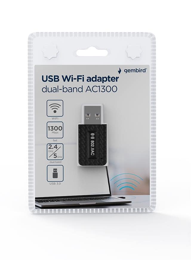 Ασύρματος προσαρμογέας 1300MBPS USB/DUALBAND WNP-UA1300-03 GEMBIRD