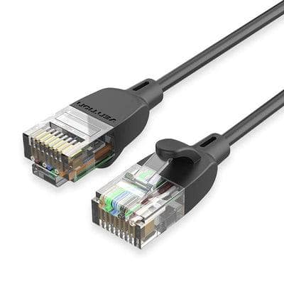 PATCH CABLE CAT.6A UTP/1.5M ΜΑΥΡΟ SLIM IBIBG VENTION