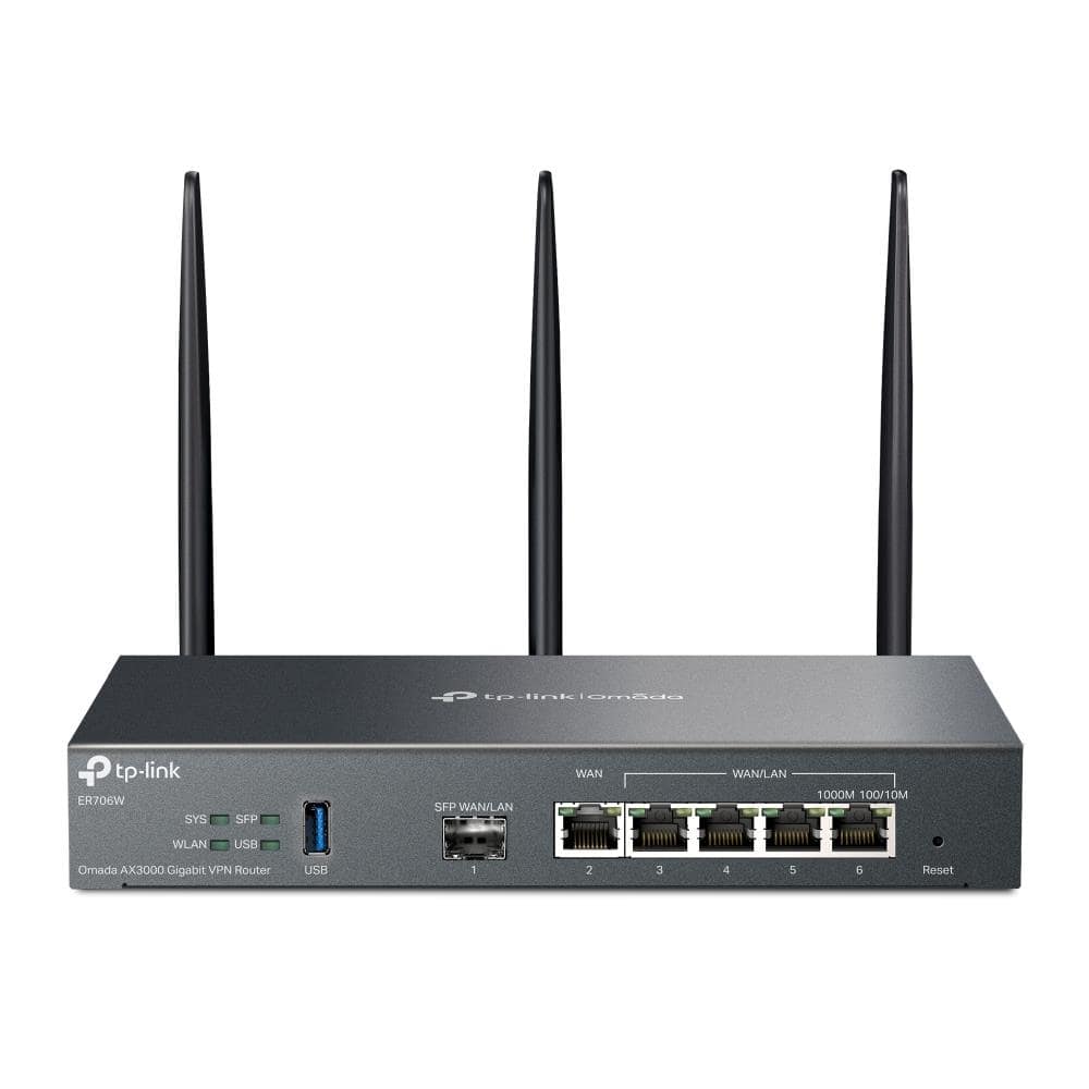 Ασύρματος Ρούτερ TP-LINK Omada AX3000 Gigabit VPN Ρούτερ, Ταχύτητα δεδομένων 3000 Mbit/s, Ethernet WAN Ναι, Τύπος σύνδεσης WAN SFP, Ethernet LAN Ναι (ER706W)