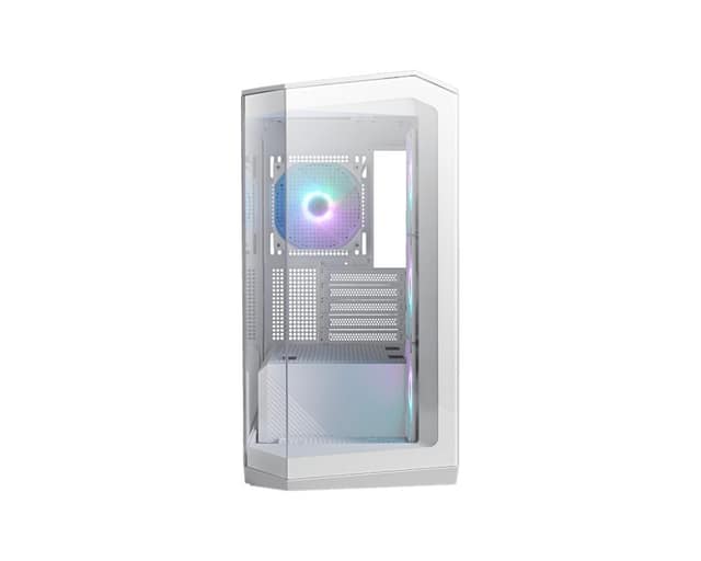 Case MSI MidiTower, Case product features Transparent panel, Not included, MicroATX, Colour White (MAGPANOM100RPZWHITE)