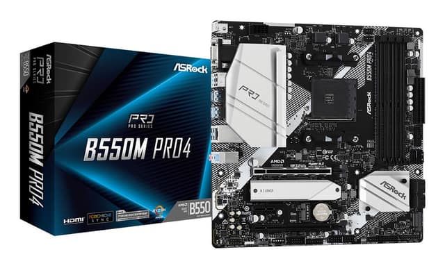 Mainboard ASROCK AMD B550, SAM4, MicroATX, 1xPCI-Express 3.0 1x, 1xPCI-Express 3.0 16x, 1xM.2, 1xPCI-Express 4.0 16x, Memory DDR4, Memory slots 4 (B550MPRO4)