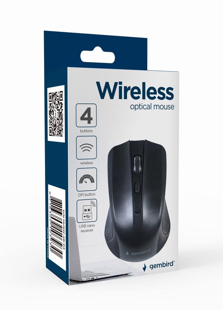 Ποντίκι USB OPTICAL WRL/BLACK MUSW-4B-04 GEMBIRD