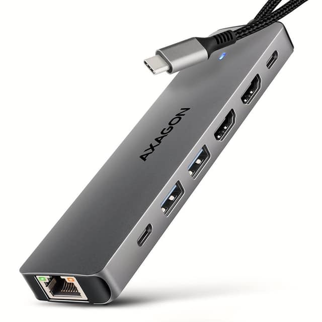 I/O HUB USB-C 7IN1 DUAL 4K/0.15M HMC-7HX2 AXAGON