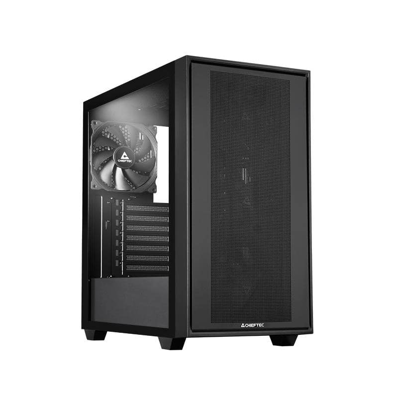 Case CHIEFTEC ATX/micro ATX/Mini-ITX/EATX, Black, Midi Tower, PC, Chieftec Night Hunter GS-03B-BLK-OP