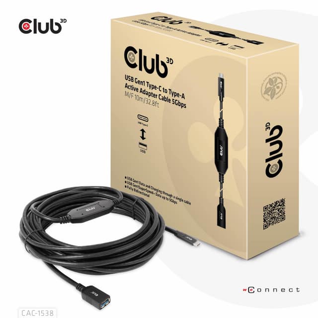 ΚΑΛΩΔΙΟ USB-C TO USB 10M/M/F CAC-1538 CLUB3D