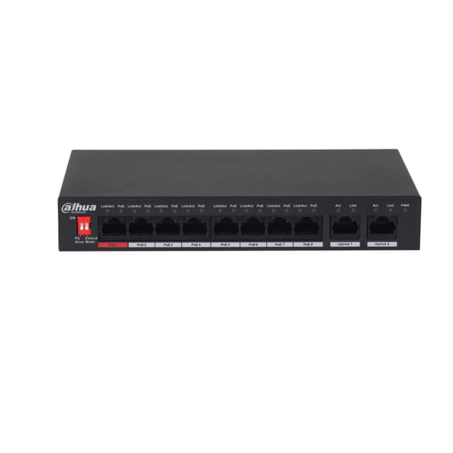 Switch DAHUA PFS3010-8ET-96-V2, Επιτραπέζιο/βάθρο, Θύρες PoE 8, 96 Watts (DH-PFS3010-8ET-96-V2)