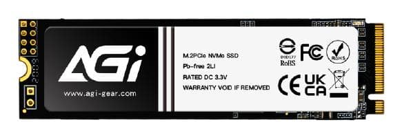 SSD AGI TECHNOLOGY 600xTBW rating, MTBF 1600000 h, Read speed 3200 MB/s, Write speed 1700 MB/s, NVMe Yes, PCI Express 3.0, M.2, 1000 GB (AGI1T0GIMAI298-CB)