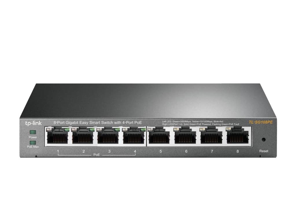 Switch TP-LINK Θύρες PoE 4 (TL-SG108PE)