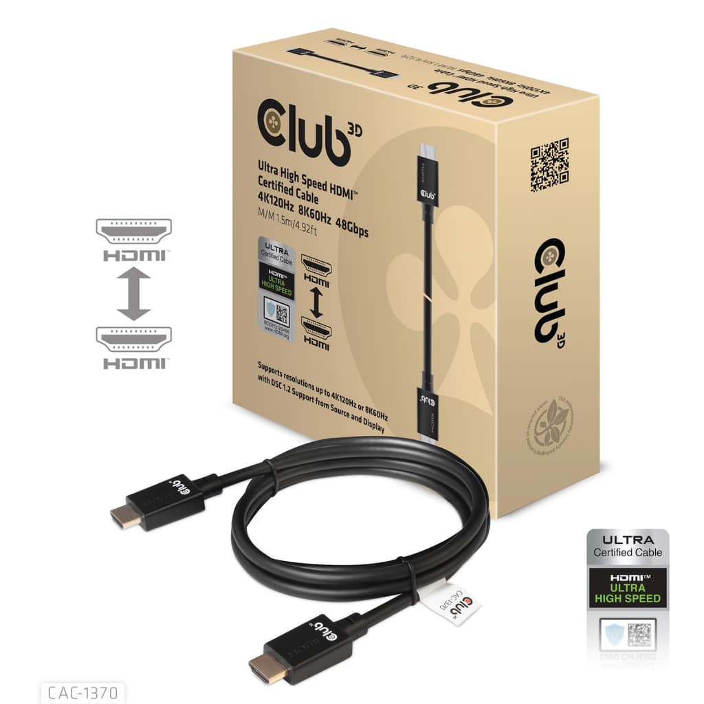 ΚΑΛΩΔΙΟ HDMI TO HDMI 1.5M/M/M CAC-1370 CLUB3D