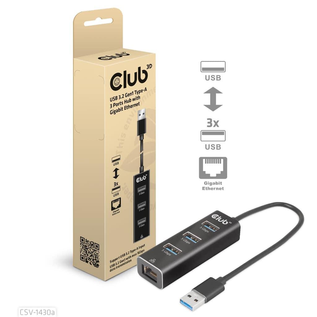 ΚΕΝΤΡΟ ΣΥΝΔΕΣΗΣ I/O USB3.2 3PORT/CSV-1430A CLUB3D