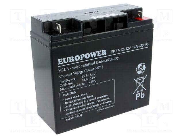 ΜΠΑΤΑΡΙΑ 12V 17AH VRLA/EP17-12 EUROPOWER EMU