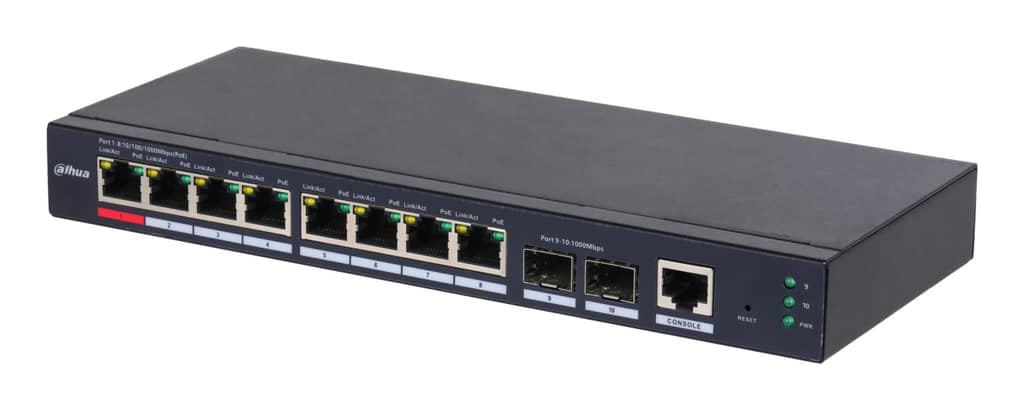 Switch DAHUA S4210-8GT-110, Τύπος Switch Διαχειριζόμενος, Επίπεδο Switch L2, Μορφή Desktop/Τοίχου, 8xRJ-45 θύρες