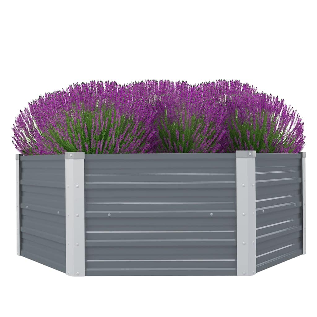 VidaXL Ζαρντινιέρα Ψηλή Γκρι 129 x 129 x 45 εκ. Γαλβανισμένος Χάλυβας