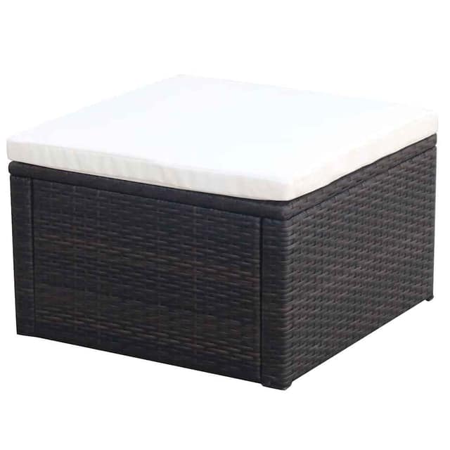 VidaXL Υποπόδιο Καφέ 53 x 53 x 30 εκ. από Συνθετικό Ρατάν