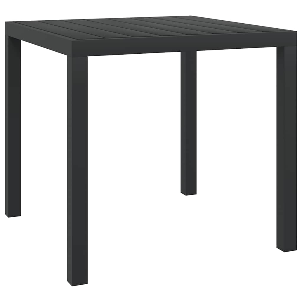 VidaXL Τραπέζι Κήπου Μαύρο 80 x 80 x 74 εκ. από Αλουμίνιο / WPC