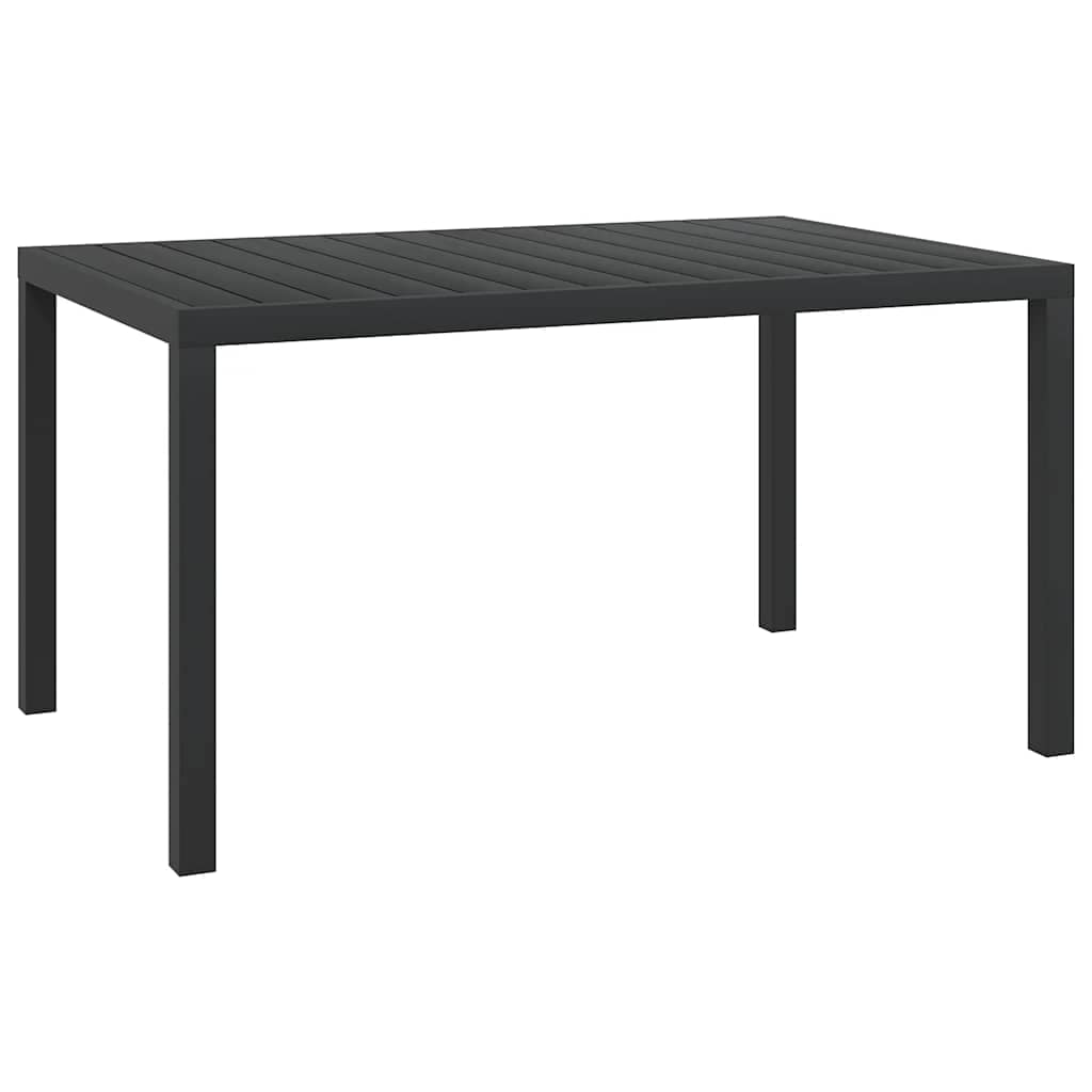 VidaXL Τραπέζι Κήπου Μαύρο 150 x 90 x 74 εκ. από Αλουμίνιο / WPC