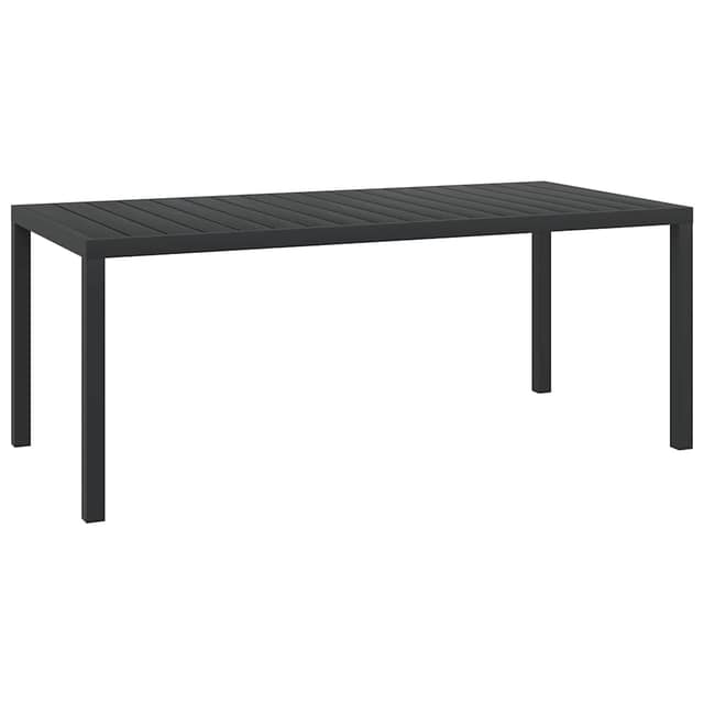 VidaXL Τραπέζι Κήπου Μαύρο 185 x 90 x 74 εκ. από Αλουμίνιο / WPC