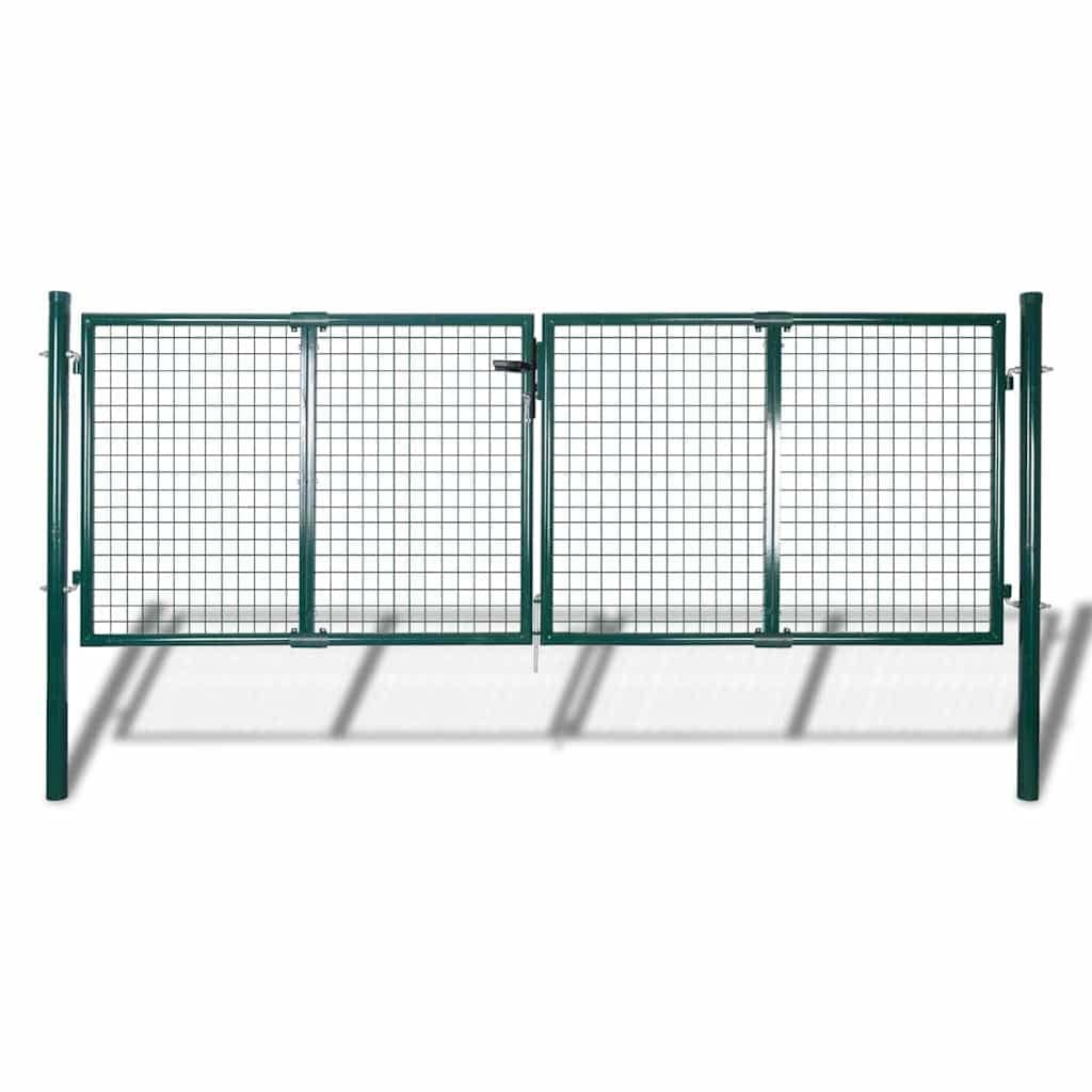 VidaXL Πόρτα Περίφραξης Πράσινη 300x125 εκ. από Ατσάλι