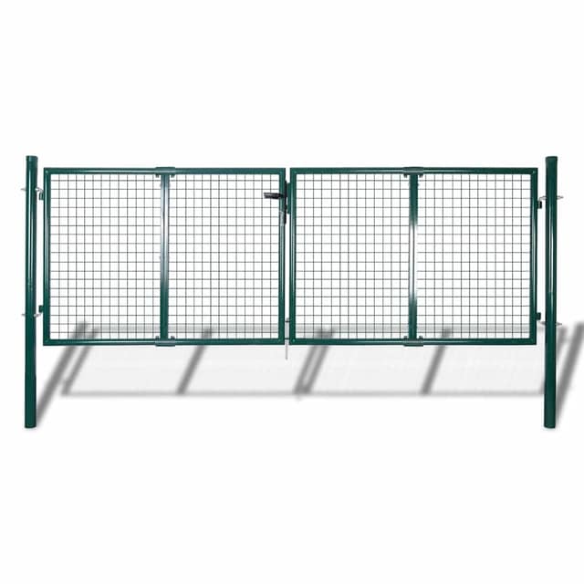 VidaXL Πόρτα Περίφραξης Πράσινη 300x125 εκ. από Ατσάλι