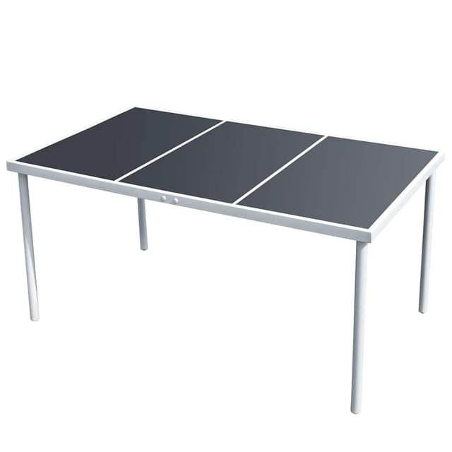VidaXL Τραπέζι Κήπου Μαύρο 150 x 90 x 74 εκ. Ατσάλινο