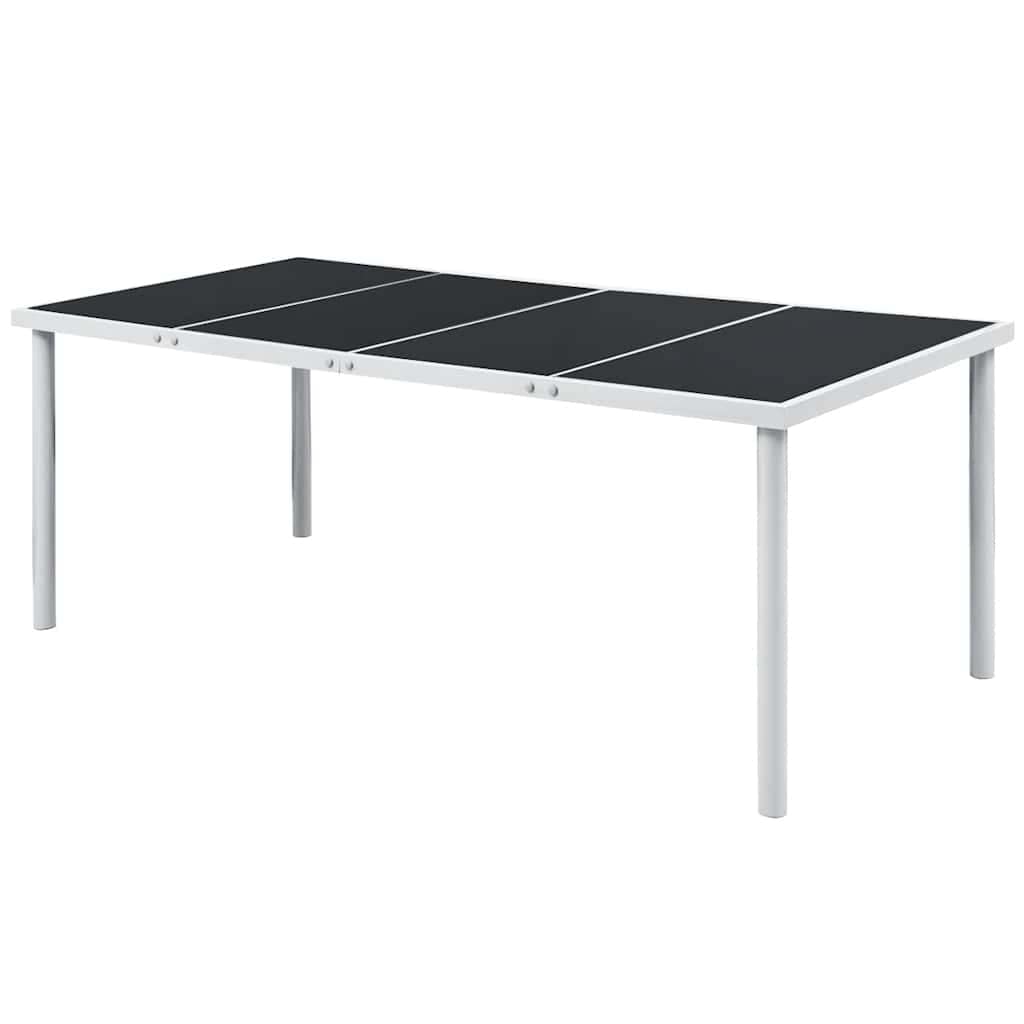 VidaXL Τραπέζι Κήπου Μαύρο 190 x 90 x 74 εκ. Ατσάλινο