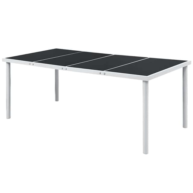 VidaXL Τραπέζι Κήπου Μαύρο 190 x 90 x 74 εκ. Ατσάλινο