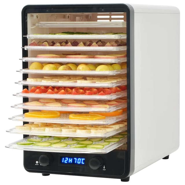 VidaXL Αποξηραντής Τροφίμων με 10 Δίσκους Λευκός 550 W