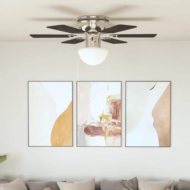 VidaXL Ανεμιστήρας Οροφής με Φως Περίτεχνος Σκούρο Καφέ 82 εκ.