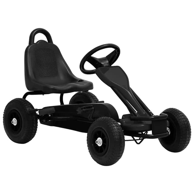 VidaXL Go Kart με Πετάλια και Λάστιχα Πεπιεσμένου Αέρα Μαύρο