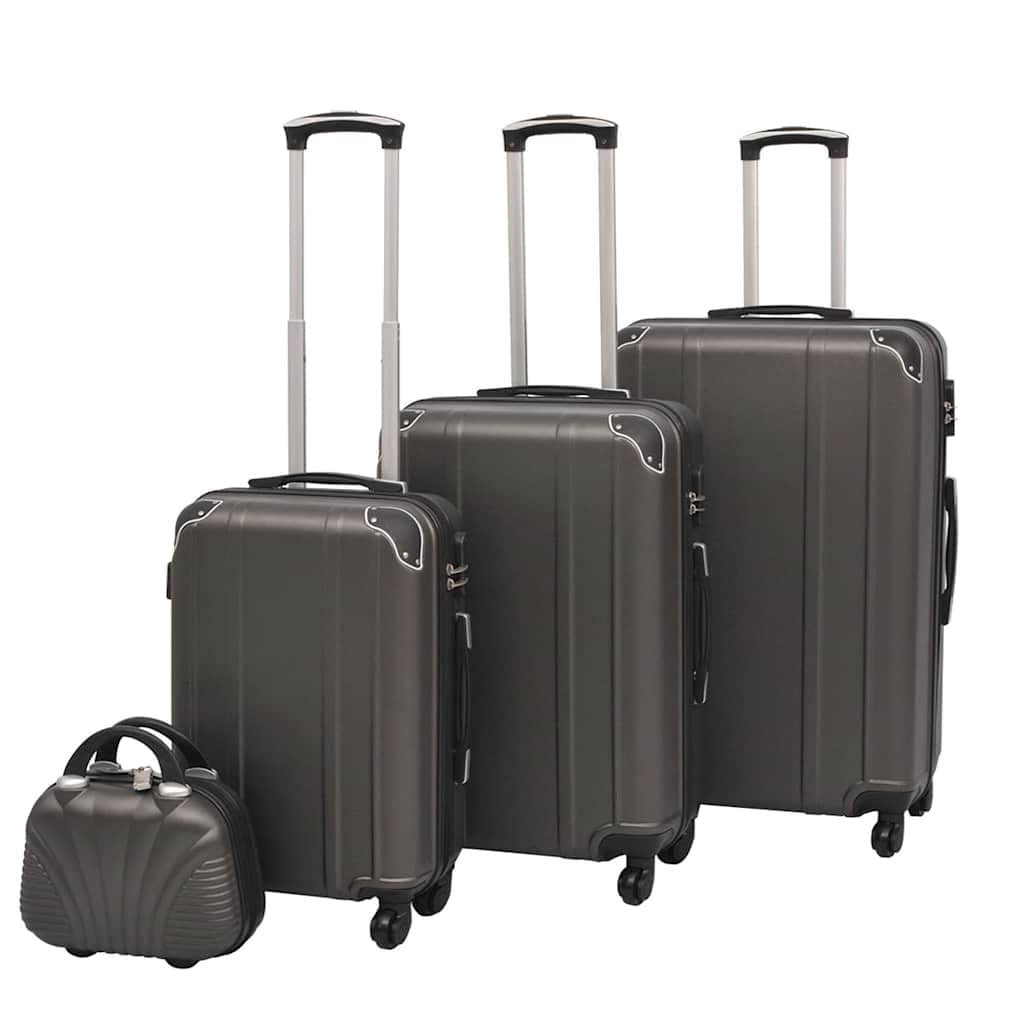 VidaXL Σετ Βαλιτσών Τρόλεϊ με Σκληρό Περίβλημα 4 τεμ. Ανθρακί