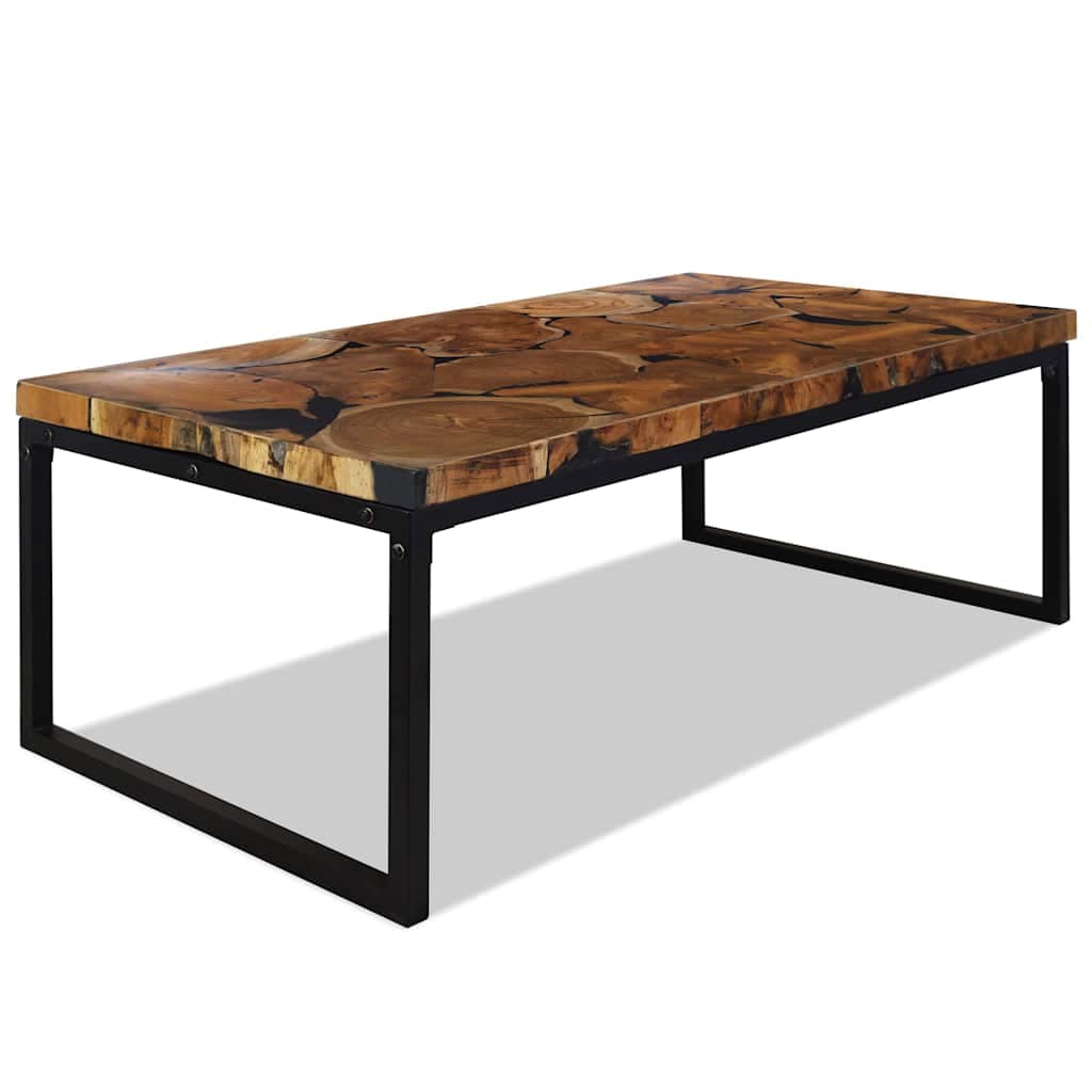 VidaXL Τραπεζάκι Σαλονιού 110 x 60 x 40 εκ. από Ξύλο Teak και Ρητίνη