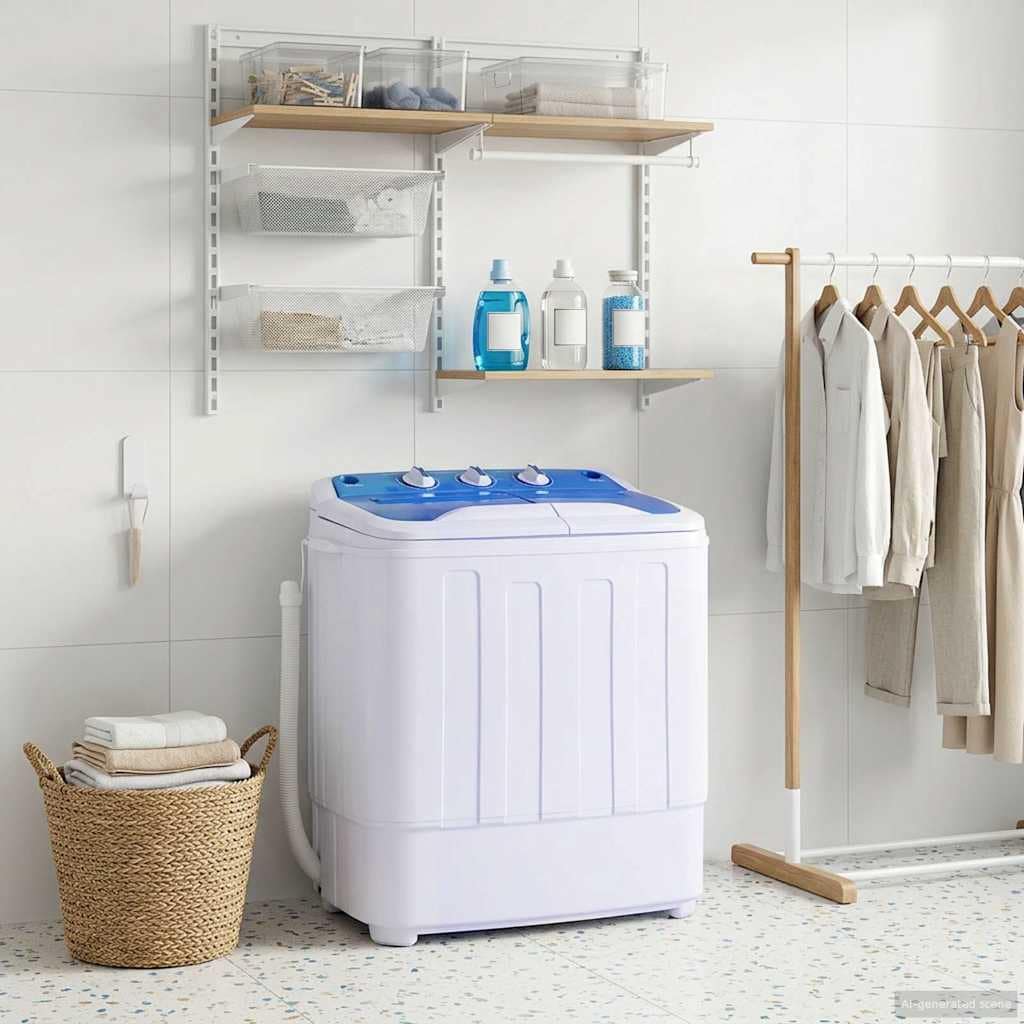 VidaXL Πλυντήριο Ρούχων Mini Με Δύο Κάδους 5,6 κ.