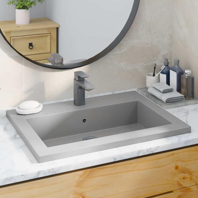 VidaXL Νιπτήρας Γκρι 600 x 450 x 120 χιλ. Γρανιτένιος