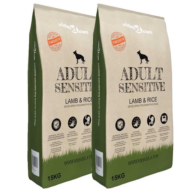 VidaXL Ξηρά Τροφή Σκύλων Premium Adult Sensitive Lamb & Rice (2 x 15 κ.)