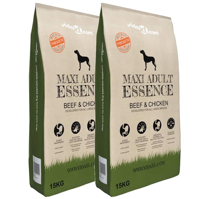 VidaXL Ξηρά Τροφή Σκύλων Premium Maxi Adult Essence Beef & Chicken (2 x 15 κ.)