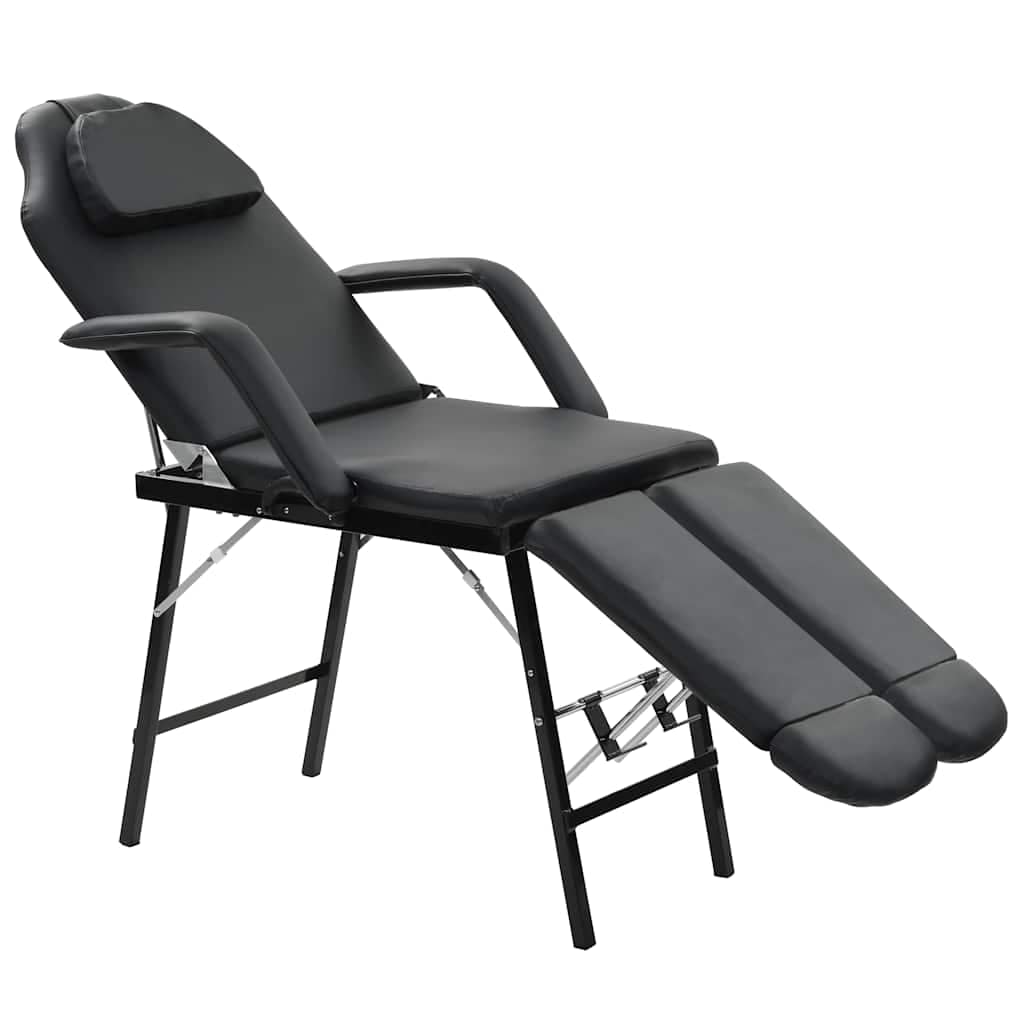 VidaXL Καρέκλα Αισθητικής Φορητή Μαύρη 185x78x76 εκ. Συνθετικό Δέρμα