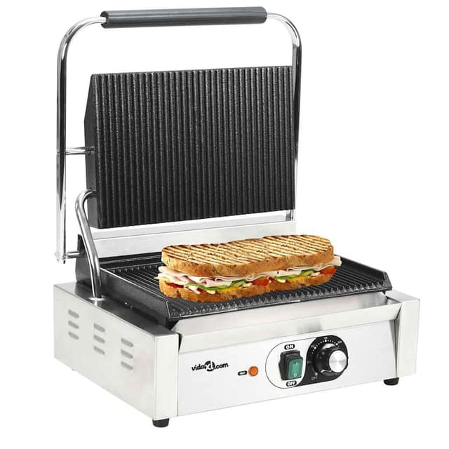 VidaXL Τοστιέρα Ραβδωτή Panini 2200 W 43 x 30,5 x 20 εκ.
