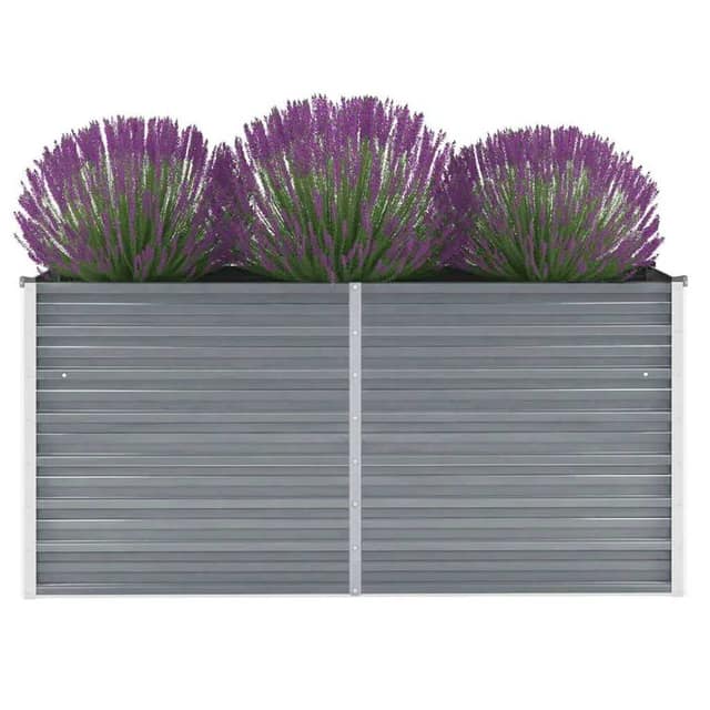 VidaXL Ζαρντινιέρα Υπερυψωμένη Γκρι 160x40x77 εκ. Γαλβανισμ. Χάλυβας
