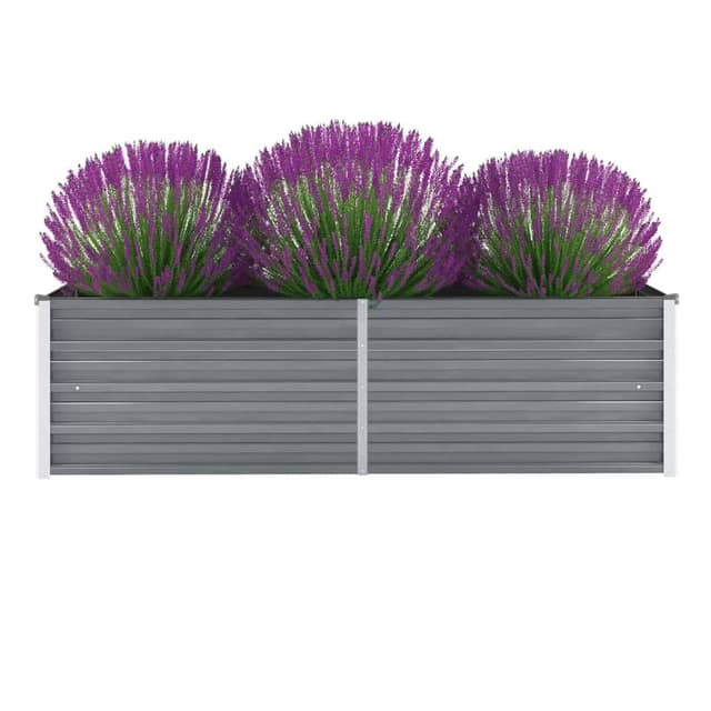 VidaXL Ζαρντινιέρα Υπερυψωμένη Γκρι 160x40x45 εκ. Γαλβανισμ. Χάλυβας