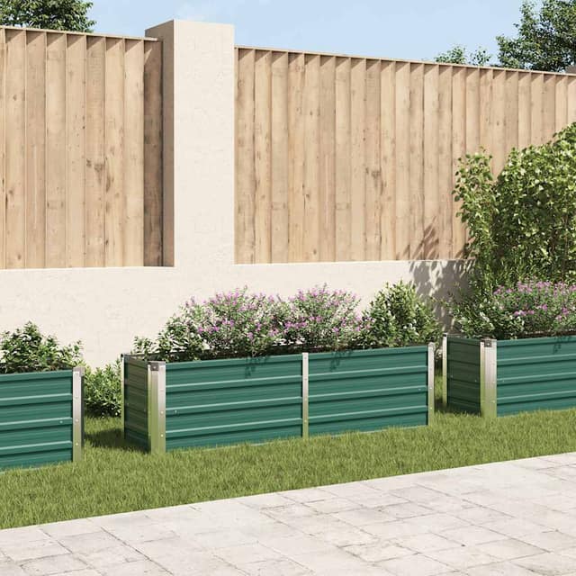 VidaXL Ζαρντινιέρα Υπερυψωμένη Πράσινη 160x40x45 εκ. Γαλβαν. Χάλυβας
