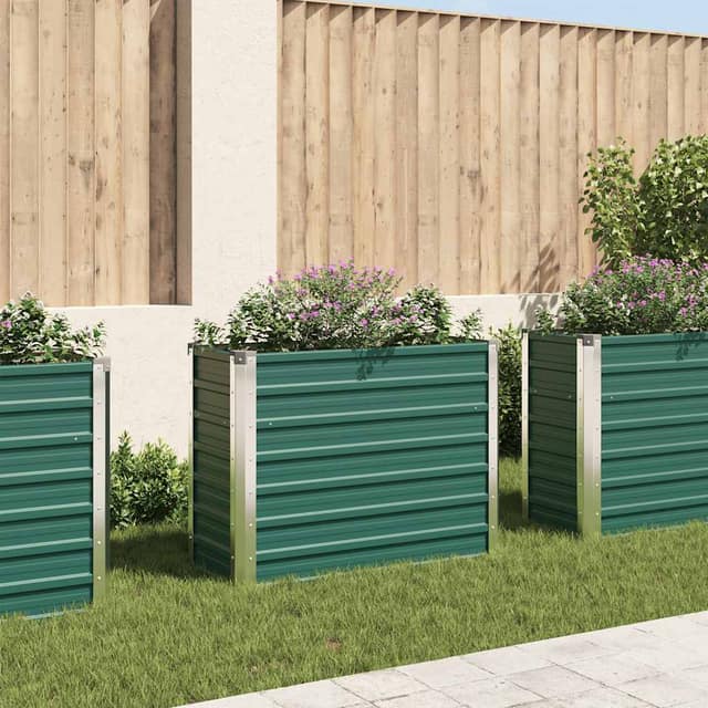 VidaXL Ζαρντινιέρα Υπερυψωμένη Πράσινη 100x40x77 εκ. Γαλβαν. Χάλυβας