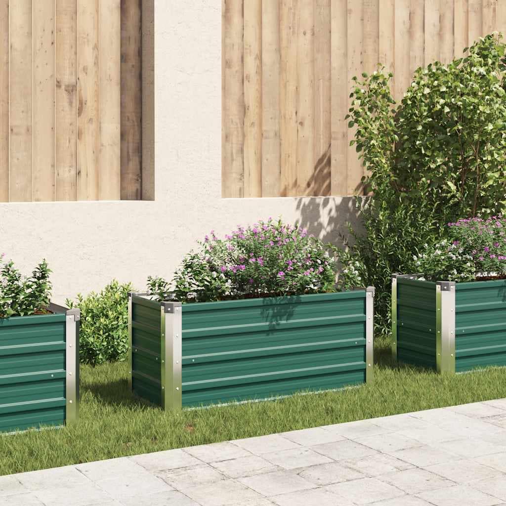 VidaXL Ζαρντινιέρα Υπερυψωμένη Πράσινη 100x40x45 εκ. Γαλβαν. Χάλυβας