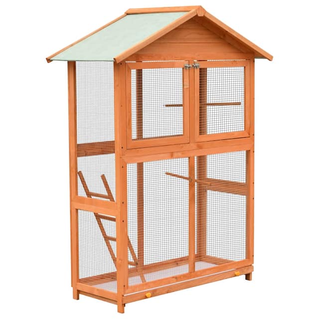 VidaXL Κλουβί Πουλιών 125,5x59,5x164 εκ. Μασίφ Ξύλο Πεύκου και Ελάτης